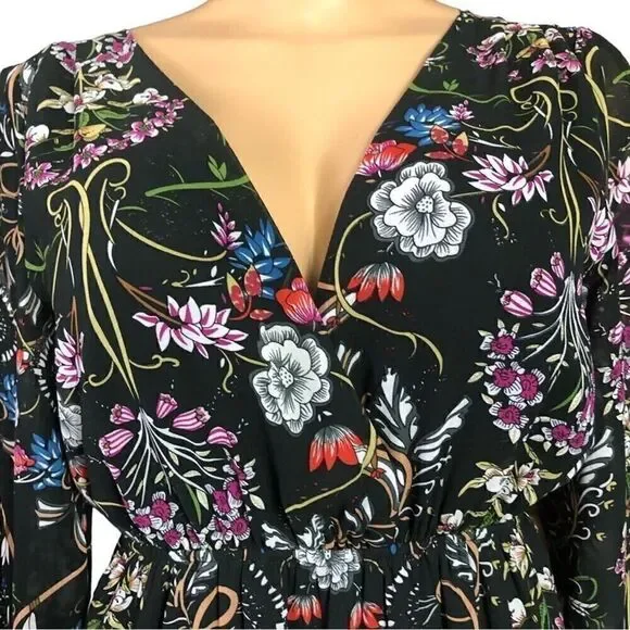 LUCCA Boho Black Floral Maxi Dress - Picture 5 of 15